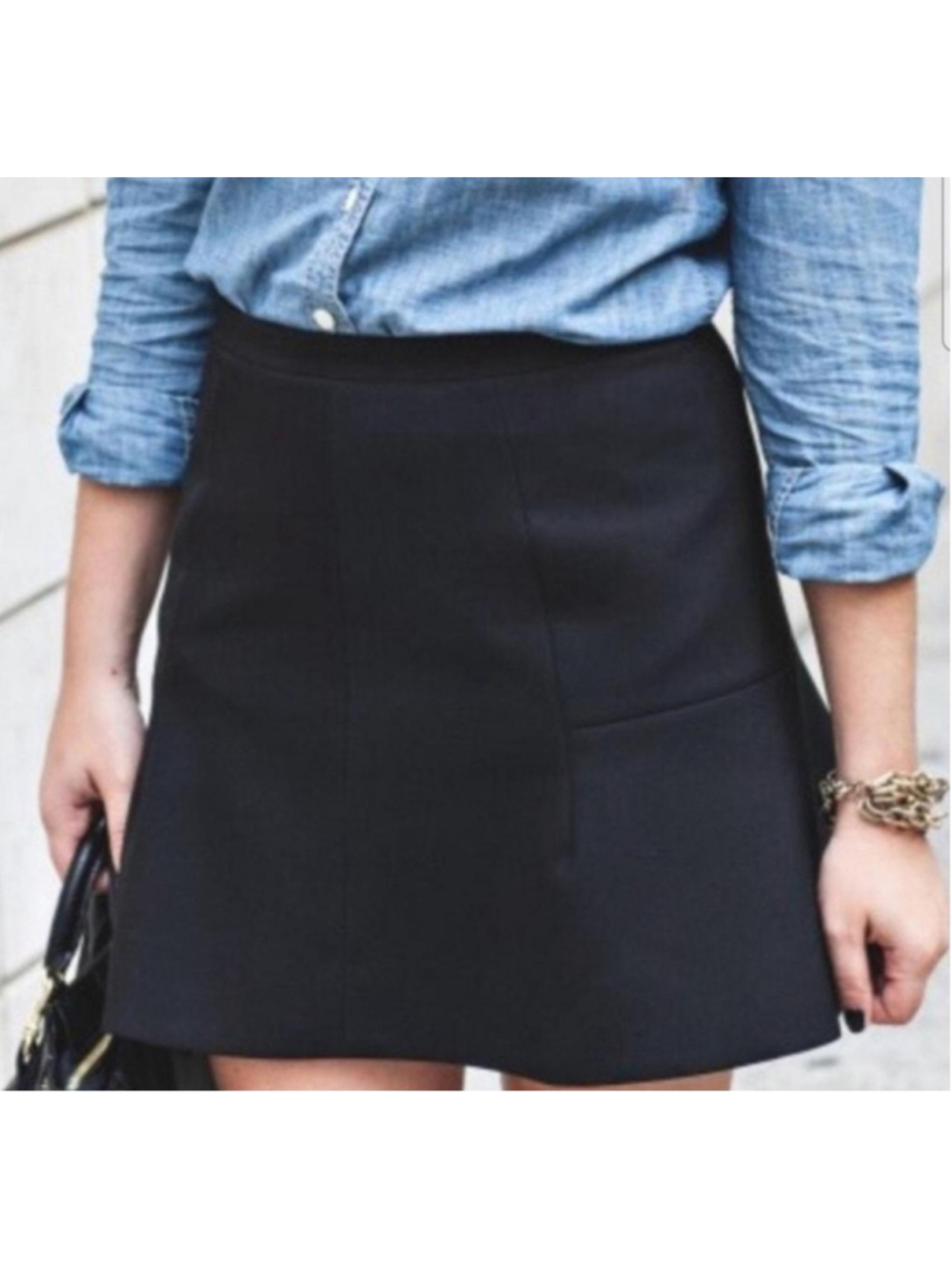 J.Crew Black High-Waist Fit Flare Mini Skirt Black NWT XS 2